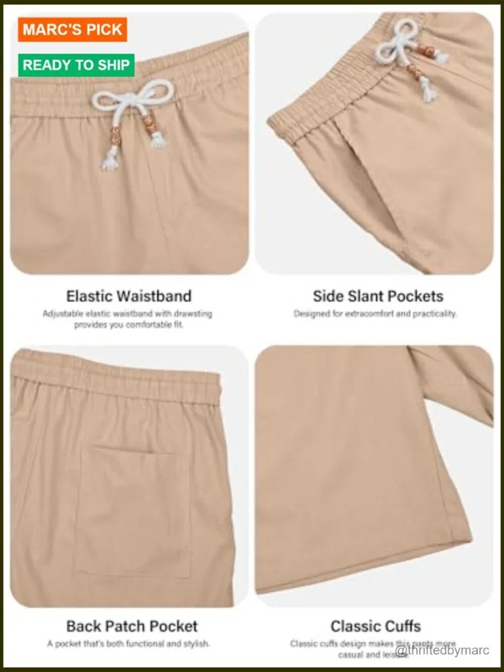 Men's Cotton Linen Shorts 7 Inch Drawstring Elastic Waist Casual Summer